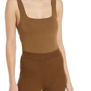 Good American Bodysuits Tank Scuba Square Neck Size XS